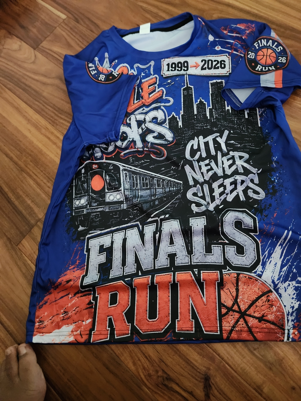 Finals Run Graphic Blue Basketball Tee